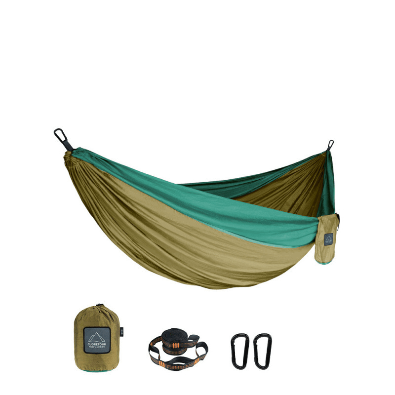 Nylon tent-like outdoor hammock—Relax in Nature’s Embrace—blackish green