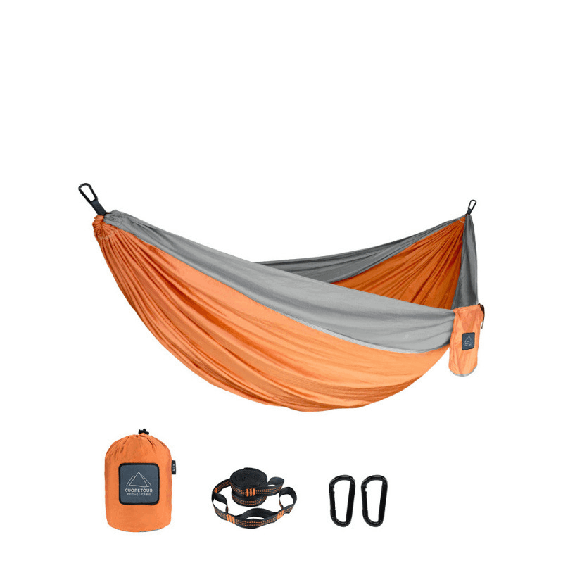 Nylon tent-like outdoor hammock– Relax in Nature’s Embrace-orange-gray