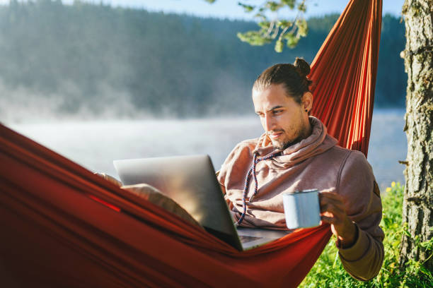 You can even use a hammock to work outdoors