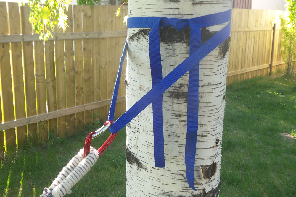 Use tree-friendly hammock straps for sustainable outdoor living.