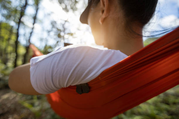 close up of spine support in hammock lumbar comfort outdoor relaxation